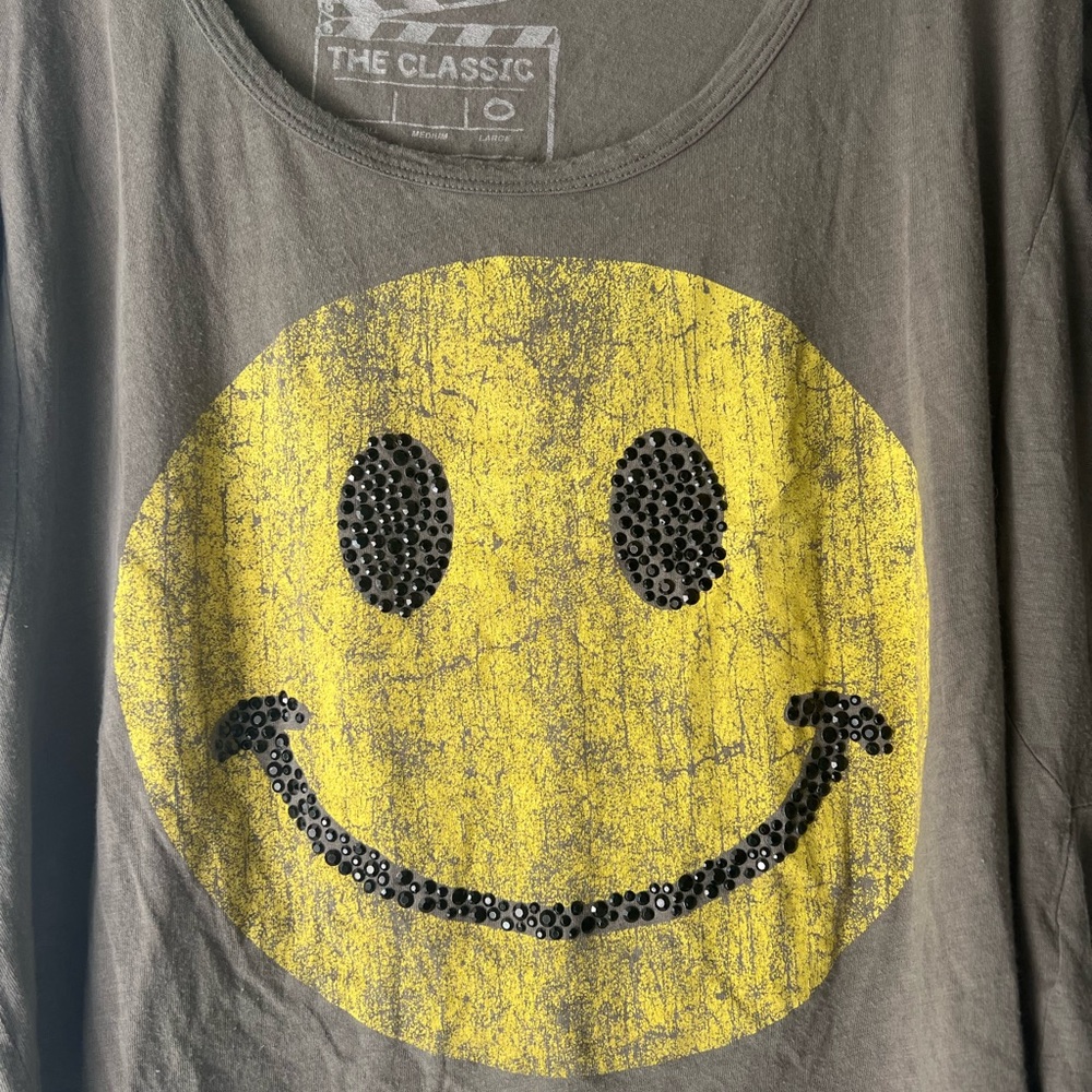 The Classic Gray Smiley Crop Top